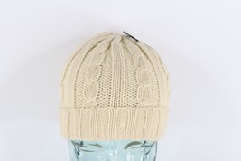 NOS Vtg 90s Streetwear Womens Chunky Cable Knit Winter Beanie Hat Beige ... - $33.61