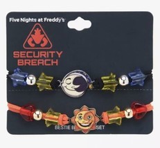 Five Nights At Freddy’s Security Breach Sun &amp; Moon Best Friend Cord Bracelet Set - £22.28 GBP