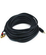 3.5mm Stereo Male to 2 RCA Male 25 ft 22AWG Cable Audio Patch MONOPRICE ... - £29.97 GBP