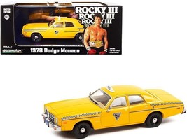 1978 Dodge Monaco Taxi &quot;City Cab Co.&quot; Yellow &quot;Rocky III&quot; (1982) Movie 1/43 Diec - £27.60 GBP