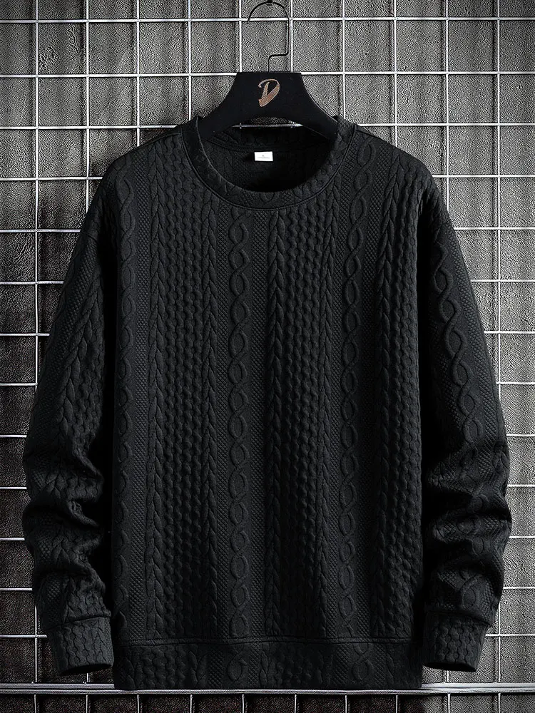  New Men&#39;s Sweatshirts Plus Size Drop  Fashion Crewneck Blue Black White Oversiz - £145.59 GBP
