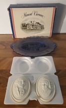 Avon Mount Vernon Plate Cobalt Blue w/ 2 Hostess Soaps George Martha Washington - £15.02 GBP