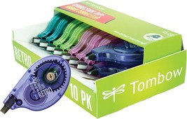 Tombow 68723 Mono Retro Correction Tape Assorted Colors, 10-Pack - £27.90 GBP
