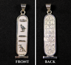 cartouche Personalized Necklace Egyptian jewelry sterling silver alphabe... - $77.18+