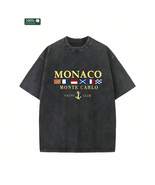 MONACO Men&#39;s Retro Patterned Printed T-Shirt,  T-Shirt, Cotton Short Sle... - $9.99