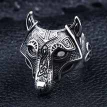 steel soldier Nordic wolf hammer of Thor Norse Viking men ring 2021 new arrivals - £8.50 GBP
