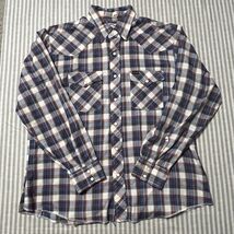 Vintage Wrangler Western Shirt Plaid Pearl Snap Shirt 48” Chest Made In USA - $134.07 MXN
