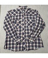 Vintage Wrangler Western Shirt Plaid Pearl Snap Shirt 48” Chest Made In USA - $10.14 CAD