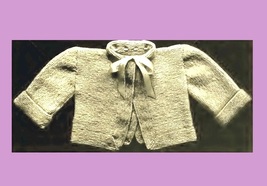 Infant Knitted Sacque 1. Vintage Knitting Pattern for Baby Sweater PDF Download - £1.99 GBP