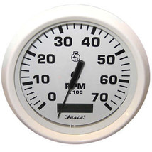 Faria Dress White 4&quot; Tachometer w/Hourmeter - 7000 RPM (Gas) (Outboard) ... - £108.77 GBP