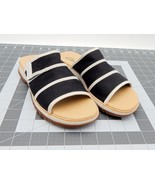 Clarks Canvas Black And White Stripe Slide Women&#39;s Size 6M Slip On - $29.99