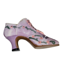 Direct Connection Industry Miniature Floral Shoe Hand Painted 1997-2000 3in Pink - £14.46 GBP