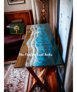 Epoxy Resin Ocean Table | Natural Wood Table | Home Decor | Dining Table Top - £1,796.43 GBP
