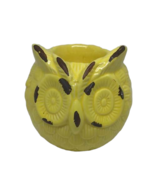 Yellow Owl Head Votive Candle Holder Trinket Distressed Yellow Sculpted ... - £11.67 GBP