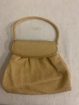 Vintage Josef Evening Bag, Gold Beaded Hand Made in France, Satin Lining - $39.60