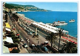 Vintage Promenade des Anglais Mediterranean Coast Nice France Postcard - $5.95