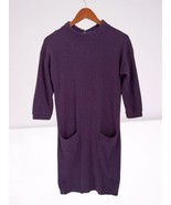 MALO 100% Cashmere Purple 3/4 Sleeve Knit Sweater Dress Pockets Size 38 - €56,21 EUR