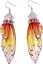 Multicolored Butterfly Wing Hook Earrings Elegant Charming Acrylic Insect Drop E - $50.15