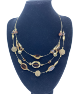 Sarah Byrnes Hand Crafted Bronze &quot;Pearl&quot; and Beaded Layered Necklaces, S... - $12.34
