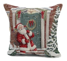 Santas In Town Christmas Tapestry Cushion - 45cm x 45cm - $34.11