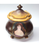 Vintage Antique JUNGFRAU PORZELLAIN Biscuit Barrel Cookie Pantry Jar - P... - $85.97 CAD