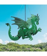 Flying Green Dragon Hanging Outdoor Garden Dangler Iron Figurine Garden ... - $51.45 CAD