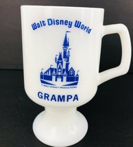 Vintage Walt Disney World Milk Glass Pedestal Grampa Coffee Mug 1970s So... - $24.99