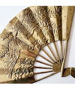 Solid Brass Fans Phoenix Design MCM Lot Of 2 Wall Decor Enesco Taiwan RO... - $68.33 CAD