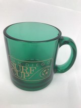 San Diego Surf Cup Soccer Coffee Mug USA Made Green Glass Very Rare Glass - £7.82 GBP