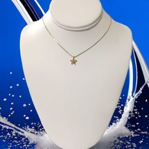 Dainty Star Necklace Pendant Open Work Yellow Gold Plated Adjustable Celestial  - £15.65 GBP