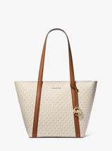 Michael Kors Pratt Large Logo and Leather Top-Zip Tote Bag Vanilla MSRP ... - £108.53 GBP