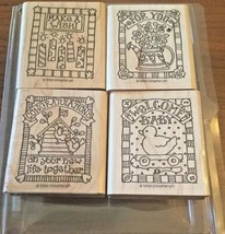 Stampin Up! GIFTED GREETINGS Wooden Rubber Stamp Set - NEW 1998 - $8.99