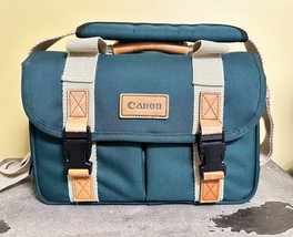 Canon Camera Bag Green W/ Buckles Shoulder Carry Strap and Handle Clean ... - £35.46 GBP