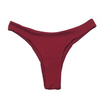 Zaful Bikini Bottoms Extra Cheeky High Leg Ribbed Red M/6 - £3.98 GBP