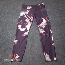 Athleta Salutation Stash Pocket Floral Magnolia Leggings Plum 384003 Siz... - $15.56