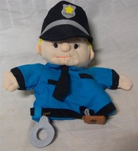 Lillian Vernon POLICE MAN HAND PUPPET BOY 8&quot; Plush STUFFED ANIMAL Toy - £11.73 GBP