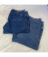 Mens Wrangler Jeans Blue Denim Regular Straight Leg Fit 50x29 Set of 2 P... - $42.36 CAD