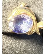 14 Kt Gold Dolphin Pendant With Stunning Tanzanite Stone - €236,31 EUR