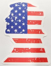 American Flag Colored Trump Shaped Sticker Decal Side Profile Embellishment USA - £1.81 GBP