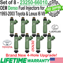 NEW OEM x8 DENSO 4Hole Upgrade Fuel injectors for 1993-03 Toyota Land Cruiser V8 - £383.33 GBP