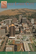 Postcard Salt Lake City Utah Aerial View Unused Continental Card - £4.66 GBP