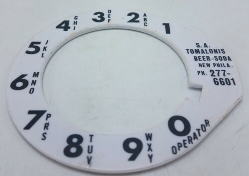 Vintage 1960&#39;s Rotary Phone Dial Cover  w/ Advertising S.A. Tomalonis Be... - $16.78