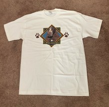 Jerzees White English Cocker Spaniel Dog Tee Shirt Medium Cotton  Brand New - $12.49