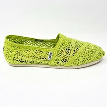 Toms Classics Neon Lime Crochet Womens Slip On Casual Canvas Flat Shoes - £35.27 GBP