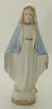 Mary Mother of Jesus Figurine With Snake Vintage 6&quot; Porcelain China Statue - £14.68 GBP