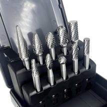 Carbide Burrs Set 10Pcs, Double Cut Solid Carbide Rotary Burr Set 1/4" S... - $95.03