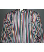 VTG Faconnable Varied Colorful Stripes Button Shirt Black Bird Logo Mn&#39;s... - $50.59 CAD