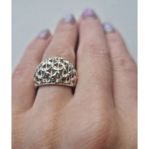 Jcm 925 Sterling Silver Diamond Cut Filigree Ring Size 7 At - $46.33