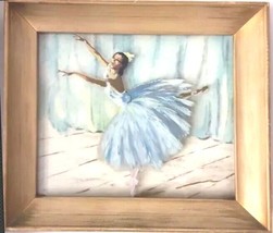 Antique Impressionist Ballerinas Pair Of Paintings Lightening Oil on Glass - £796.46 GBP