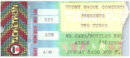 The Tubes Concert Ticket Stub November 8 1981 Santa Cruz California - £27.25 GBP